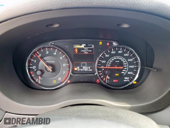 2021 Subaru WRX with VIN JF1VA1A6XM9801232, listed as a Copart auction lot 54597175 with 73,780 mi miles and Salvage title. Bid and sale history available at DreamBid. Image 9.