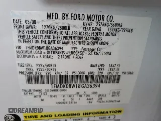 2008 Ford Taurus X Eddie Bauer с VIN 1FMDK08W18GA36394, выставлен на аукционе Copart как лот 50842444 с пробегом 84 798 миль миль и Списание • Salvage title. История ставок и продаж доступна на DreamBid. Изображение 14.