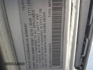 2002 Volkswagen EuroVan с VIN WV2KB47012H065431, выставлен на аукционе Copart как лот 49010445 с пробегом 78 985 миль миль и Чистый • Clean title. История ставок и продаж доступна на DreamBid. Изображение 13.