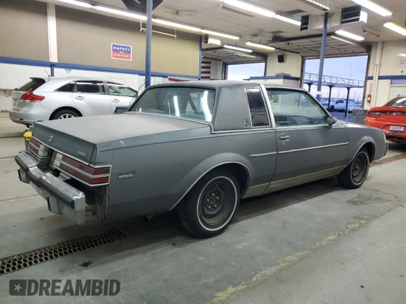 1987 Buick Regal with VIN 1G4GM11Y8HP404224, listed as a Copart auction lot 81828764 with 74,368 mi miles and Salvage Title. Bid and sale history available at DreamBid. Image 3.