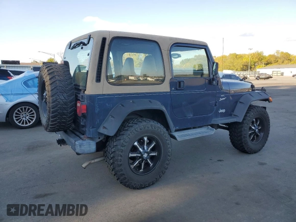 2001 Jeep Wrangler Sport with VIN 1J4FA49S21P346900, listed as a Copart auction lot 75439604 with 128,824 mi miles and Clean Title. Bid and sale history available at carsss.com. Image 3.