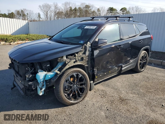 2019 GMC Terrain SLT with VIN 3GKALVEX5KL199782, listed as a Copart auction lot 51586155 with 121,230 mi miles and Salvage Title. Bid and sale history available at carsss.com. Image 1.