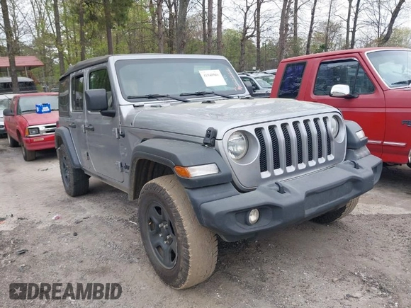 2021 Jeep Wrangler Unlimited Sport S with VIN 1C4HJXDN3MW717266, listed as a IAAI auction lot 41940869 with 113,386 mi miles. Bid and sale history available at carsss.com. Image 1.