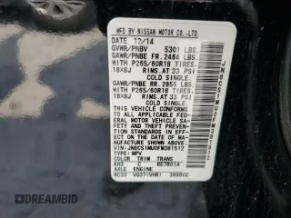 2015 Infiniti QX70 с VIN JN8CS1MU0FM381512, выставлен на аукционе Copart как лот 58560475 с пробегом 91 656 миль миль и Списание • Salvage title. История ставок и продаж доступна на DreamBid. Изображение 12.