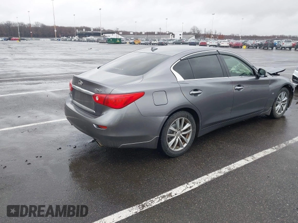 2014 Infiniti Q50 Premium with VIN JN1BV7AR7EM686881, listed as a IAAI auction lot 41812109 with 161,994 mi miles. Bid and sale history available at carsss.com. Image 4.