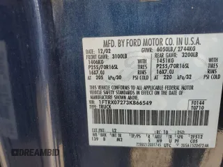 2003 Ford F-150 XL with VIN 1FTRX07273KB66549, listed as a Copart auction lot 83552004 with 205,026 mi miles and Salvage title. Bid and sale history available at DreamBid. Image 12.