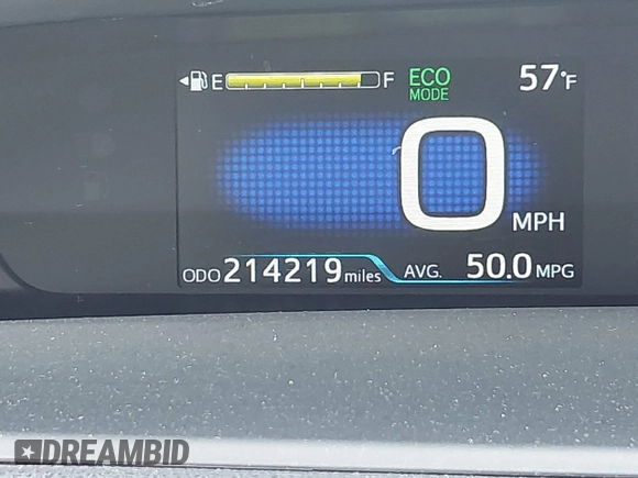 2017 Toyota Prius Two with VIN JTDKBRFU6H3547186, listed as a IAAI auction lot 42187586 with 214,219 mi miles and . Bid and sale history available at carsss.com. Image 15.