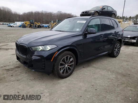 2025 BMW X5 xDrive40i with VIN 5UX23EU04S9W53256, listed as a Copart auction lot 46929635 with 0 mi miles and Salvage Title. Bid and sale history available at carsss.com. Image 1.
