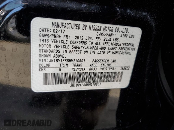 2017 Infiniti Q70 3.7 z VIN JN1BY1PR8HM210607, wystawiony jako Copart lot #44102225 z przebiegiem 112 415 mil mil oraz Szkoda całkowita • Salvage title. Historia ofert i sprzedaży dostępna na DreamBid. Obrazek 12.
