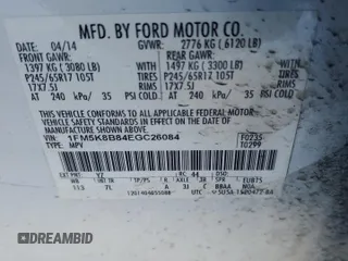 2014 Ford Explorer with VIN 1FM5K8B84EGC26084, listed as a Copart auction lot 45744405 with 170,321 mi miles and Salvage Title. Bid and sale history available at carsss.com. Image 13.