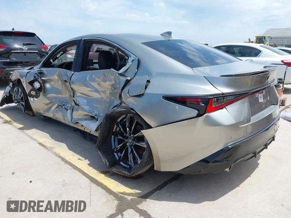 2023 Lexus IS 350 F Sport with VIN JTHGZ1B29P5068608, listed as a IAAI auction lot 42467225 with 17,266 mi miles and . Bid and sale history available at DreamBid. Image 3.