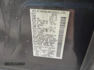 2005 Nissan Xterra SE с VIN 5N1AN08U25C652004, выставлен на аукционе IAAI как лот 42518364 с пробегом 96 814 миль миль и . История ставок и продаж доступна на DreamBid. Изображение 9.
