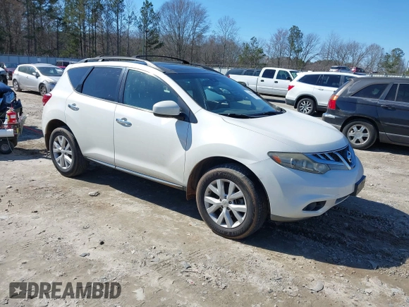 2012 Nissan Murano SL with VIN JN8AZ1MUXCW103848, listed as a IAAI auction lot 41635052 with 175,420 mi miles and . Bid and sale history available at carsss.com. Image 1.