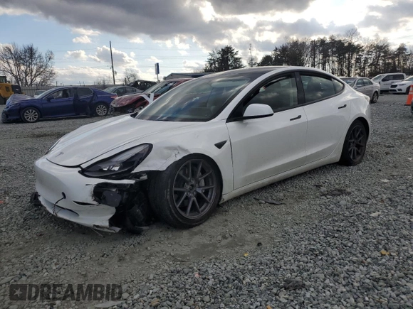 2022 Tesla Model 3 Long Range with VIN 5YJ3E1EB2NF361821, listed as a Copart auction lot 85108664 with 25,021 mi miles and Salvage Title. Bid and sale history available at DreamBid. Image 1.