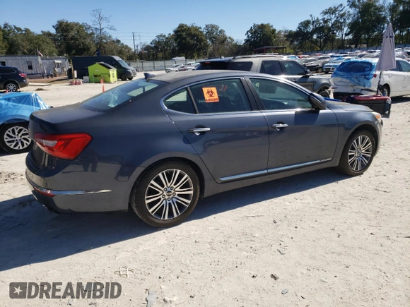 2014 Kia Cadenza Premium with VIN KNALN4D71E5155905, listed as a Copart auction lot 87973725 with 113,421 mi miles and Clean Title. Bid and sale history available at carsss.com. Image 3.
