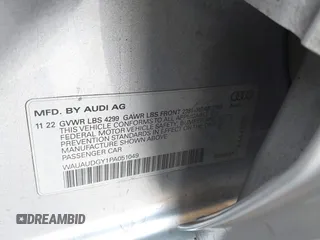2023 Audi A3 Premium z VIN WAUAUDGY1PA051049, wystawiony jako IAAI lot #41719508 z przebiegiem Nie podano mil oraz . Historia ofert i sprzedaży dostępna na DreamBid. Obrazek 9.