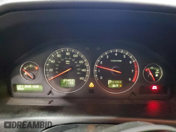 2005 Volvo S60 with VIN YV1RS592052470960, listed as a Copart auction lot 44821355 with 165,802 mi miles and Salvage Title. Bid and sale history available at carsss.com. Image 9.