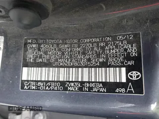 2012 Toyota Prius with VIN JTDKN3DP8C3015254, listed as a IAAI auction lot 42359236 with 170,083 mi miles and . Bid and sale history available at DreamBid. Image 9.