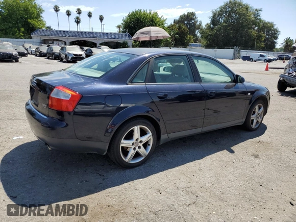 2003 Audi A4 1.8T with VIN WAULC68E93A316080, listed as a Copart auction lot 65381054 with 102,383 mi miles and Salvage Title. Bid and sale history available at carsss.com. Image 3.
