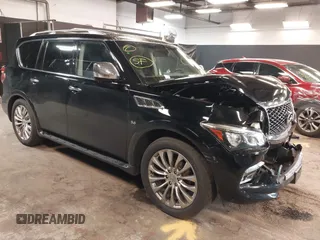 2017 Infiniti QX80 with VIN JN8AZ2NE1H9160930, listed as a IAAI auction lot 42080203 with 92,222 mi miles. Bid and sale history available at carsss.com. Image 1.