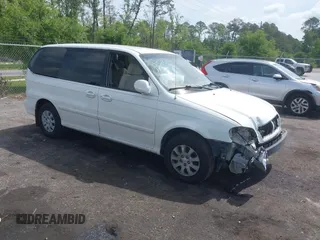 2005 Kia Sedona LX with VIN KNDUP132056702484, listed as a IAAI auction lot 42099572 with 195,528 mi miles and . Bid and sale history available at DreamBid. Image 1.