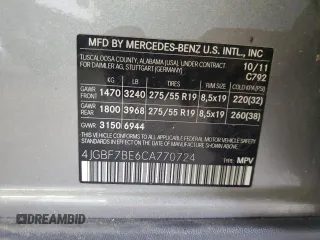 2012 Mercedes-Benz GL-Class GL 450 with VIN 4JGBF7BE6CA770724, listed as a Copart auction lot 73318644 with 116,838 mi miles and Clean Title. Bid and sale history available at carsss.com. Image 13.