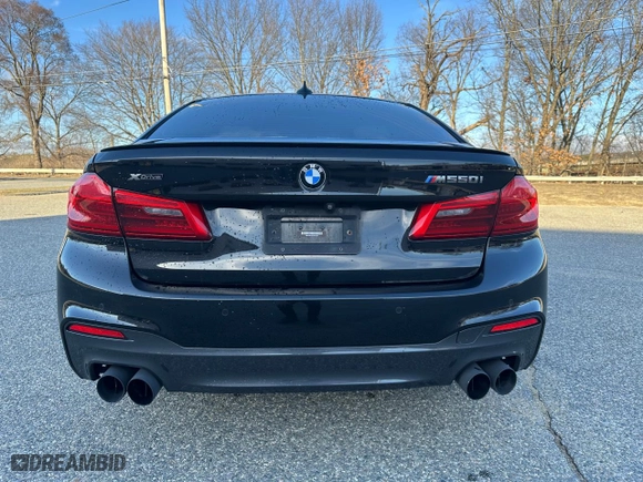 2018 BMW 5 Series M550i xDrive with VIN WBAJB9C55JB035226, listed as a Copart auction lot 53830955 with 156,183 mi miles and Clean Title. Bid and sale history available at carsss.com. Image 13.