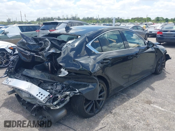 2025 Lexus IS 350 F Sport with VIN JTHBZ1B2XS5084514, listed as a IAAI auction lot 42125934 with 2,200 mi miles and . Bid and sale history available at DreamBid. Image 4.