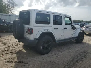 2020 Jeep Wrangler Unlimited Sahara with VIN 1C4HJXEN5LW207076, listed as a Copart auction lot 59461645 with 57,559 mi miles and Salvage title. Bid and sale history available at DreamBid. Image 3.