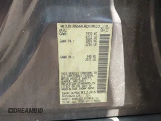 2013 Nissan Altima SV with VIN 1N4AL3AP9DC912306, listed as a IAAI auction lot 42547455 with 184,854 mi miles and . Bid and sale history available at DreamBid. Image 9.