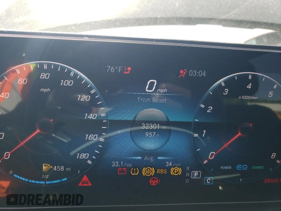2021 Mercedes-Benz GLE 53 AMG with VIN 4JGFB6BB7MA573253, listed as a Copart auction lot 52195945 with 32,301 mi miles and Salvage title. Bid and sale history available at DreamBid. Image 9.