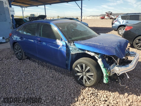 2024 Honda Civic Sedan EX with VIN 2HGFE1F77RH313983, listed as a Copart auction lot 45407325 with 0 mi miles and Salvage Title. Bid and sale history available at carsss.com. Image 4.