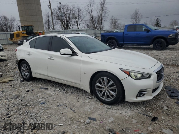 2015 Infiniti Q50 Premium with VIN JN1BV7AR7FM397615, listed as a Copart auction lot 53302205 with 73,738 mi miles and Clean Title. Bid and sale history available at carsss.com. Image 4.