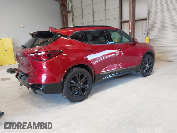 2019 Chevrolet Blazer RS z VIN 3GNKBERS3KS681486, wystawiony jako IAAI lot #42307181 z przebiegiem 104 387 mil mil oraz . Historia ofert i sprzedaży dostępna na DreamBid. Obrazek 4.