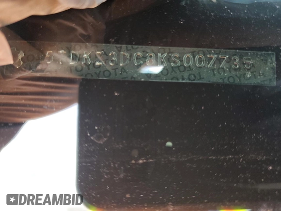 2019 Toyota Sienna LE Auto Access Seat with VIN 5TDKZ3DC8KS007735, listed as a Copart auction lot 51834795 with Not Provided miles and Salvage Title. Bid and sale history available at DreamBid. Image 13.