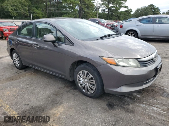 2012 Honda Civic LX z VIN 19XFB2F55CE109410, wystawiony jako Copart lot #74462994 z przebiegiem Nie podano mil oraz Szkoda całkowita • Salvage title. Historia ofert i sprzedaży dostępna na DreamBid. Obrazek 4.