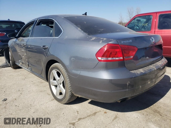 2012 Volkswagen Passat SE with VIN 1VWBP7A32CC012561, listed as a Copart auction lot 52325914 with 0 mi miles and Non Repairable. Bid and sale history available at carsss.com. Image 3.