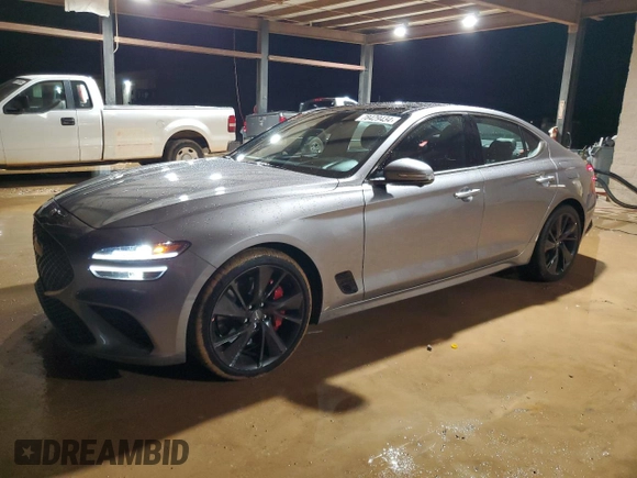 2023 Genesis G70 3.3T with VIN KMTG54TE7PU121577, listed as a Copart auction lot 78429434 with 15,343 mi miles and Salvage Title. Bid and sale history available at DreamBid. Image 1.