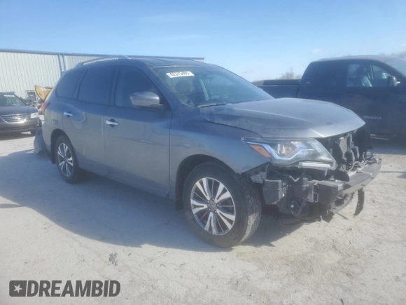 2019 Nissan Pathfinder S with VIN 5N1DR2MNXKC630582, listed as a Copart auction lot 42375485 with 76,776 mi miles and Salvage Title. Bid and sale history available at DreamBid. Image 4.