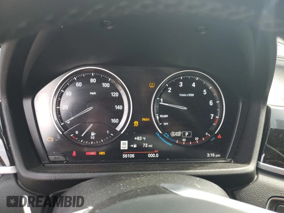 2021 BMW X1 xDrive28i with VIN WBXJG9C0XM5U47141, listed as a Copart auction lot 60645865 with 56,106 mi miles and Salvage title. Bid and sale history available at DreamBid. Image 9.