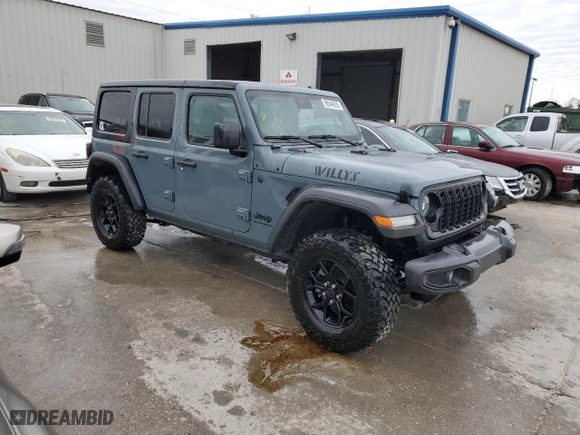 2024 Jeep Wrangler Sport with VIN 1C4PJXDG5RW251022, listed as a Copart auction lot 88949835 with 3,708 mi miles and Salvage Title. Bid and sale history available at carsss.com. Image 4.