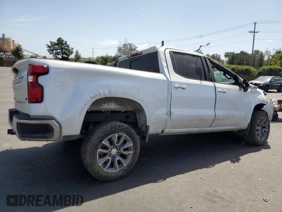 2021 Chevrolet Silverado 1500 LT with VIN 3GCUYDET6MG206476, listed as a Copart auction lot 53552215 with 130,103 mi miles and Salvage Title. Bid and sale history available at carsss.com. Image 3.