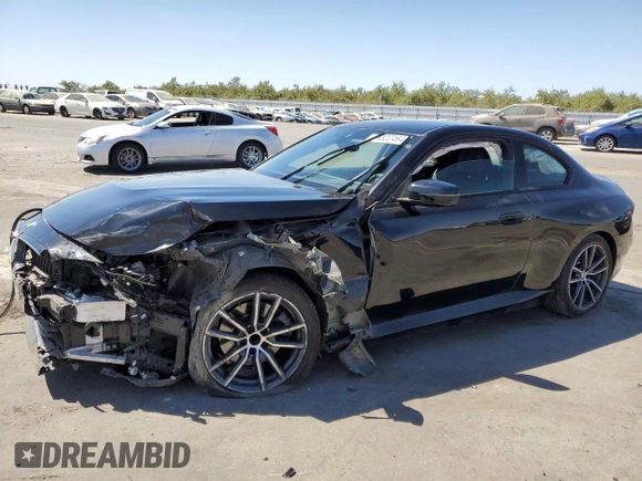 2023 BMW 2 Series 230i with VIN 3MW23CM05P8D12873, listed as a Copart auction lot 71322464 with 24,454 mi miles and Salvage Title. Bid and sale history available at carsss.com. Image 1.