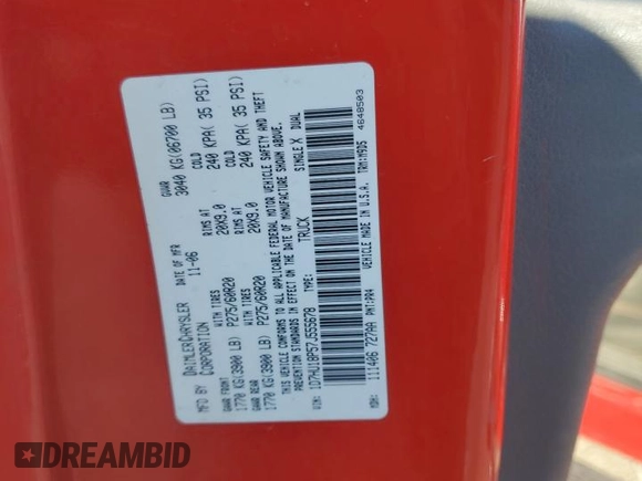 2007 Dodge 1500 ST with VIN 1D7HU18P57J555678, listed as a Copart auction lot 79075094 with 93,548 mi miles and Salvage Title. Bid and sale history available at DreamBid. Image 12.