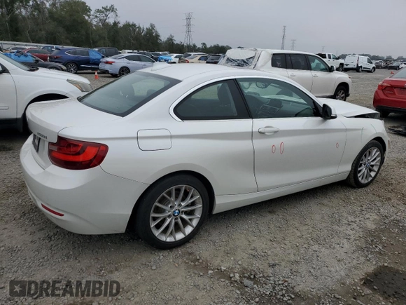 2015 BMW 2 Series 228i with VIN WBA1F5C55FV257705, listed as a Copart auction lot 43765845 with 79,905 mi miles and Salvage Title. Bid and sale history available at carsss.com. Image 3.