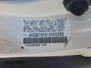 2001 Acura Integra LS z VIN JH4DB76591S000266, wystawiony jako Copart lot #86274434 z przebiegiem 33 781 mil mil oraz Szkoda całkowita • Salvage title. Historia ofert i sprzedaży dostępna na DreamBid. Obrazek 12.