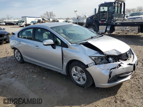 2015 Honda Civic Sedan LX with VIN 19XFB2F59FE206405, listed as a Copart auction lot 51290785 with 174,936 mi miles and Salvage Title. Bid and sale history available at carsss.com. Image 4.