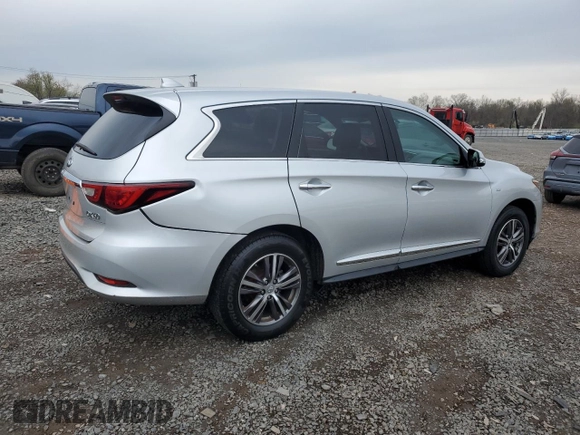 2018 Infiniti QX60 with VIN 5N1DL0MM7JC507219, listed as a Copart auction lot 52627945 with 154,628 mi miles and Salvage Title. Bid and sale history available at DreamBid. Image 3.