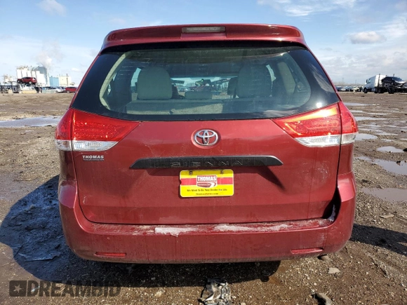2012 Toyota Sienna with VIN 5TDZK3DC2CS258111, listed as a Copart auction lot 49715235 with 189,536 mi miles and Salvage Title. Bid and sale history available at carsss.com. Image 6.