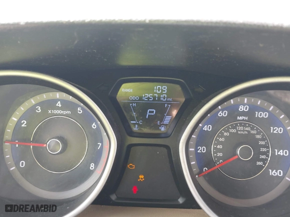 2012 Hyundai Elantra GLS with VIN KMHDH4AEXCU312055, listed as a IAAI auction lot 42063622 with 125,710 mi miles. Bid and sale history available at carsss.com. Image 7.
